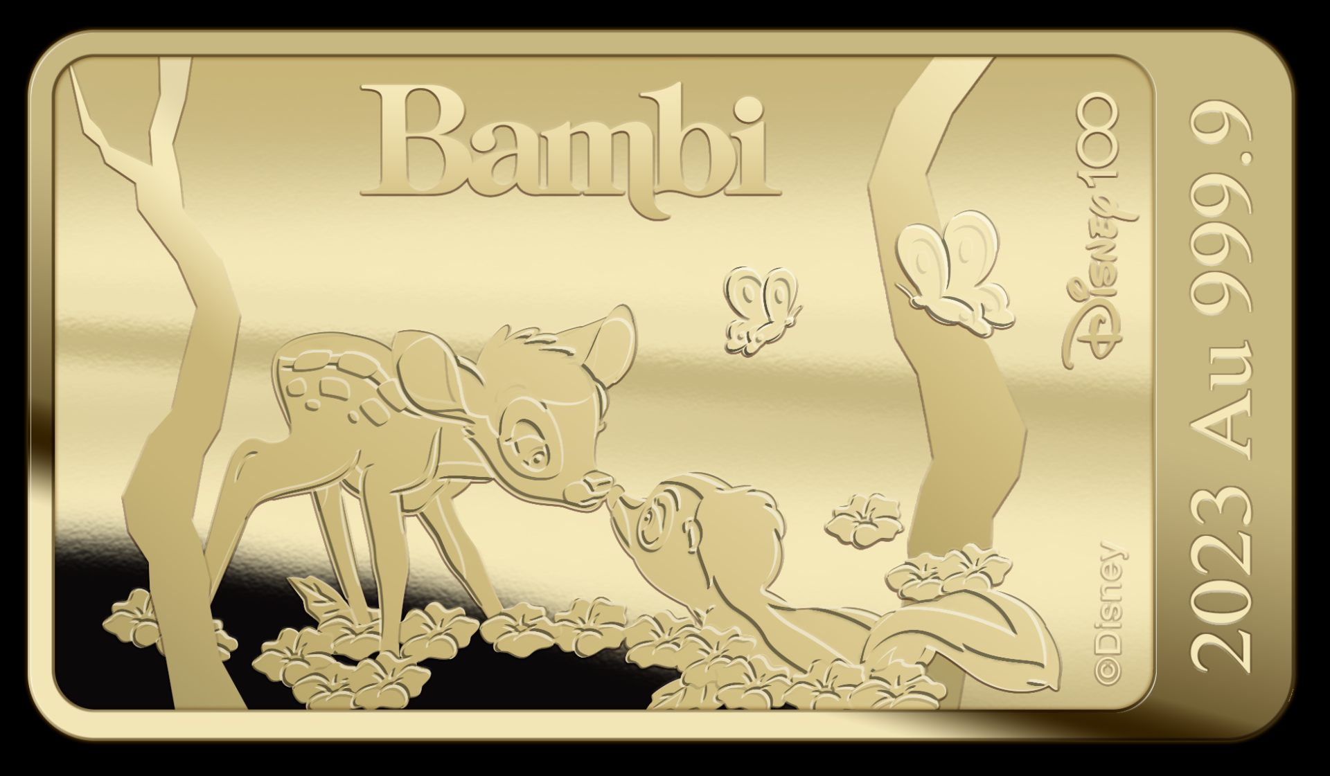 Lingot d'or Bambi – Disney 100 ans (1/100 oz)