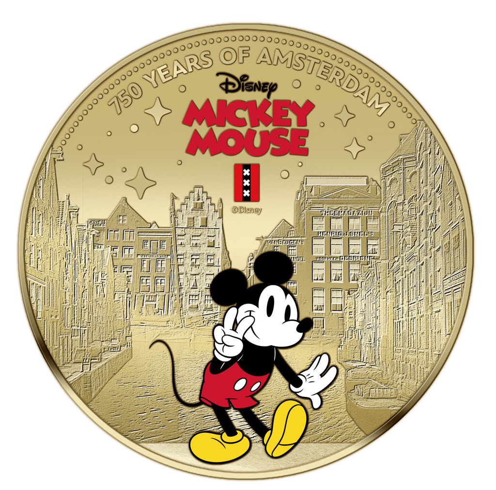 750 Jaar Amsterdam – Mickey Mouse – Exclusieve Vergulde Muntenset