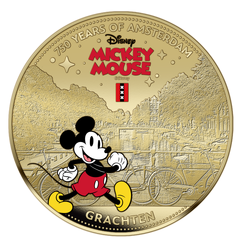 750 Jaar Amsterdam – Mickey Mouse – Exclusieve Vergulde Muntenset