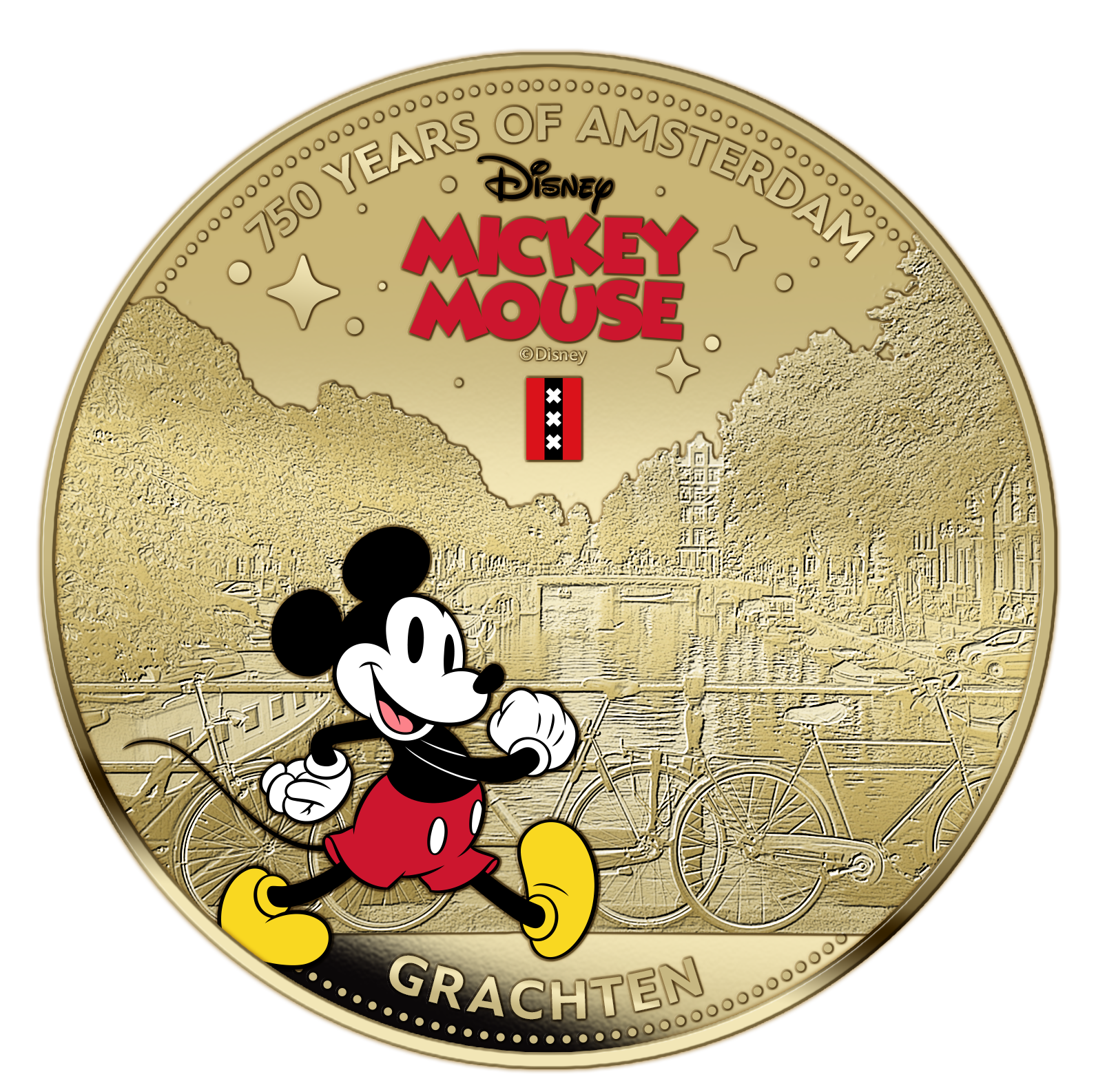 750 Jaar Amsterdam – Mickey Mouse – Exclusieve Vergulde Muntenset