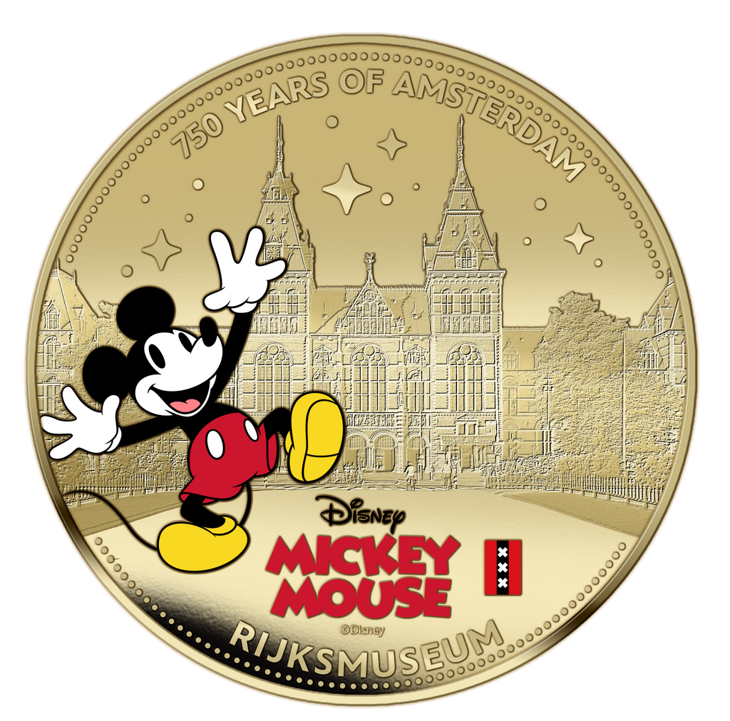 750 Jaar Amsterdam – Mickey Mouse – Exclusieve Vergulde Muntenset