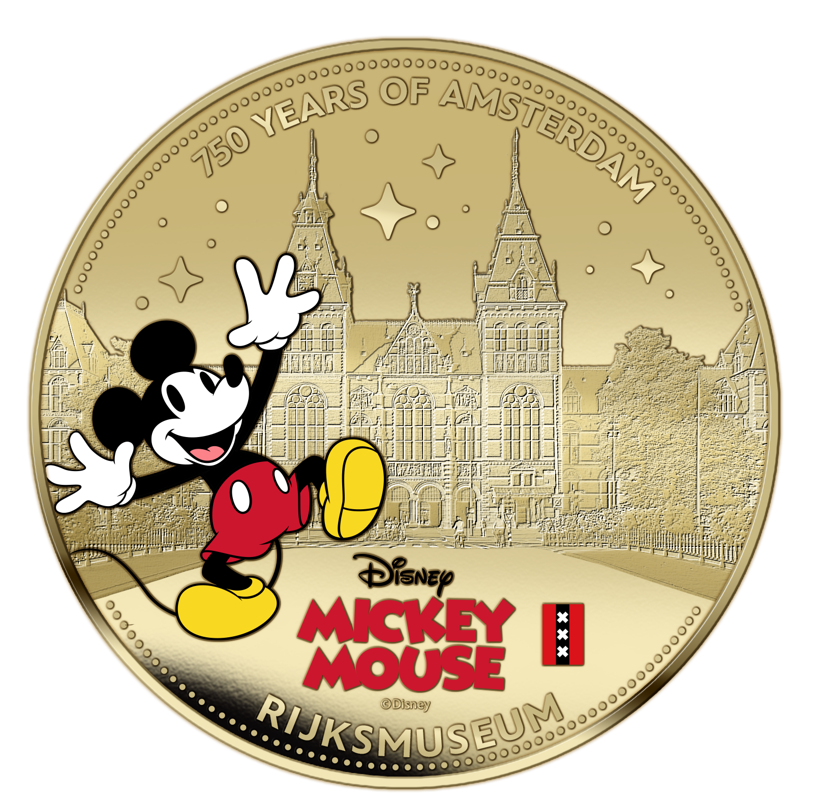 750 Jaar Amsterdam – Mickey Mouse – Exclusieve Vergulde Muntenset