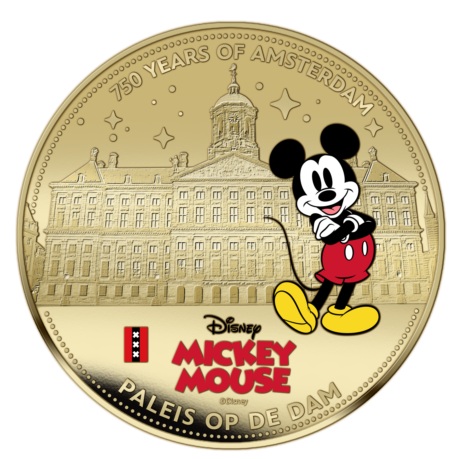 750 Jaar Amsterdam – Mickey Mouse – Exclusieve Vergulde Muntenset
