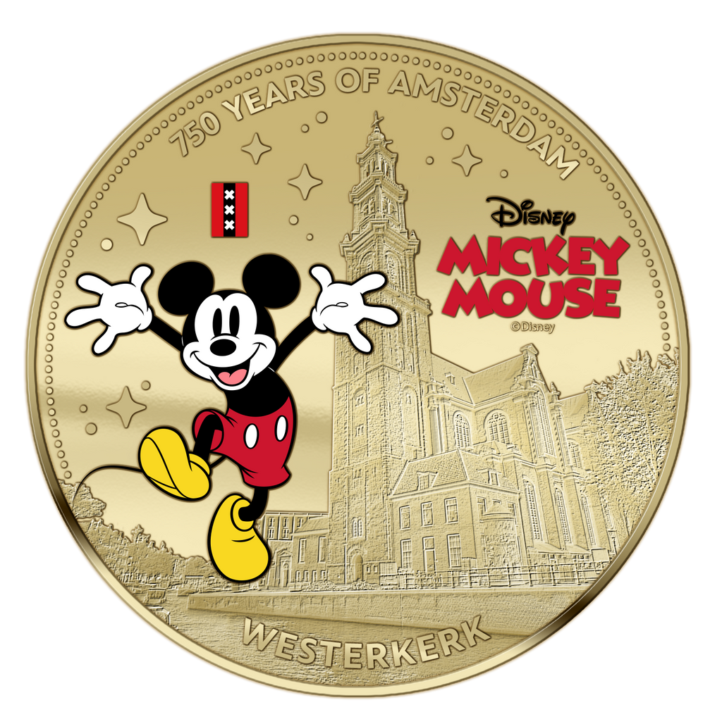 750 Jaar Amsterdam – Mickey Mouse – Exclusieve Vergulde Muntenset