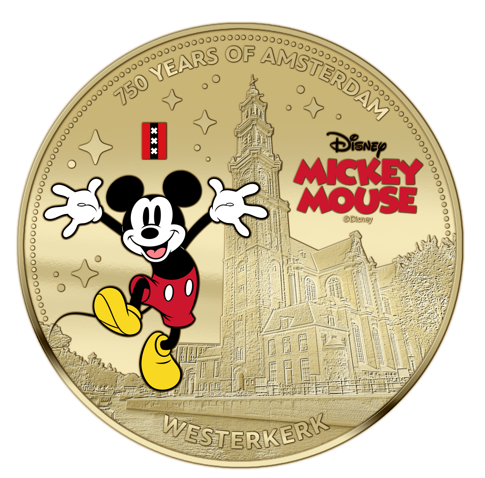 750 Jaar Amsterdam – Mickey Mouse – Exclusieve Vergulde Muntenset
