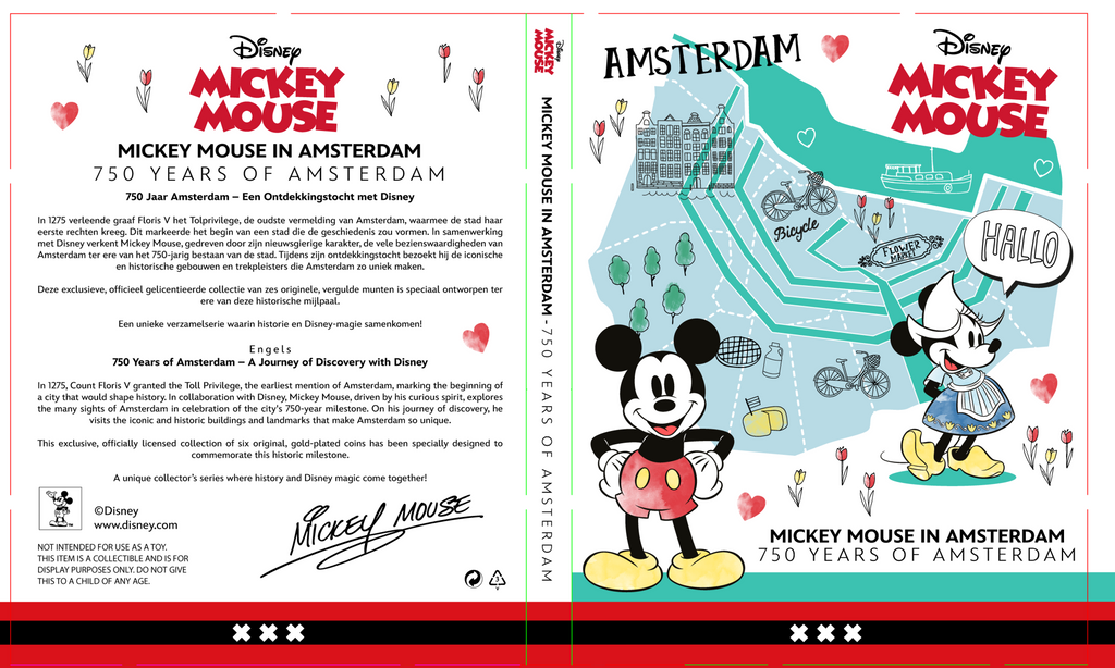 750 Jaar Amsterdam – Mickey Mouse – Exclusieve Vergulde Muntenset